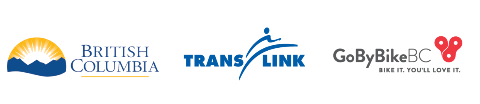Sponsor logos including Government of BC, TransLink, and GoByBike BC.